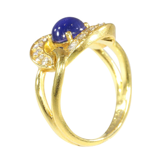 Bague 47 Bague de luxe vintage CARTIER avec saphir et diamants 58 Facettes 17342-0256