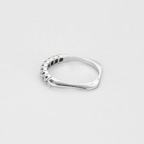 Bague 53.5 Alliance Or Blanc Diamants 58 Facettes LP1225/11