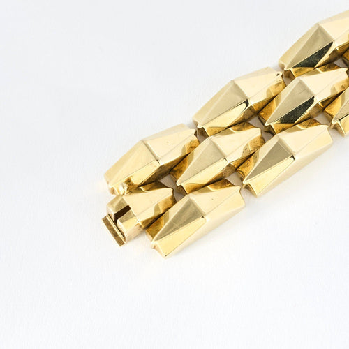 Bracelet Bracelet Tank vintage 1940 or jaune 58 Facettes