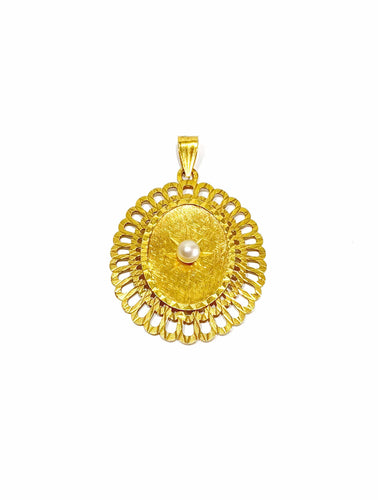 Pendentif Pendentif or jaune et perle 58 Facettes