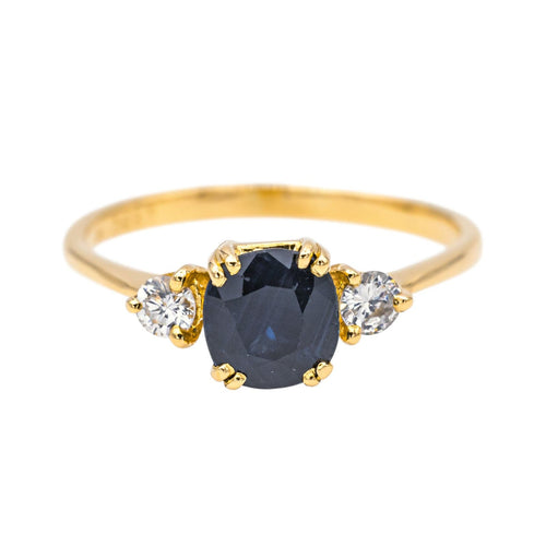 Bague Or jaune Saphir, Diamant