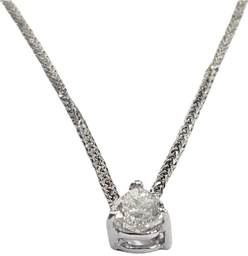 Collier Pendentif et collier diamant poire 0,75 ct en or blanc 18k 58 Facettes Q387B