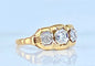 Bague 51 Bague en or jaune 18 carats ornée de 3 diamants 58 Facettes AB545