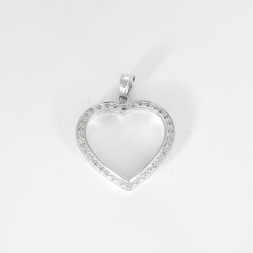 Pendentif Pendentif Coeur or blanc diamants 58 Facettes LP1115/16