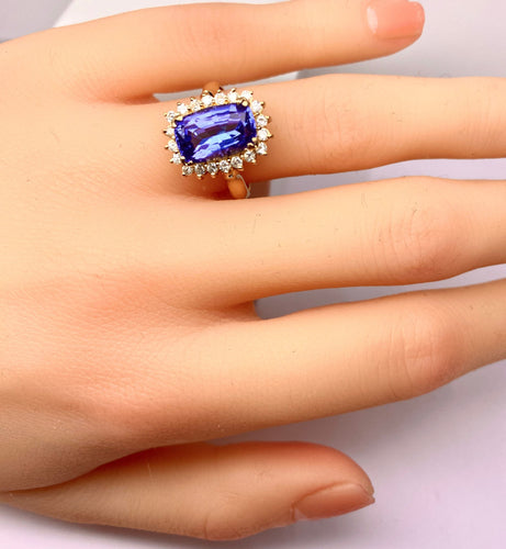 Bague 53 Bague tanzanite 3,50 carats diamants 58 Facettes AB527