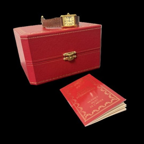 Montre Cartier Montre Tank Vermeil Must De Cartier Vermeil 58 Facettes MT43355