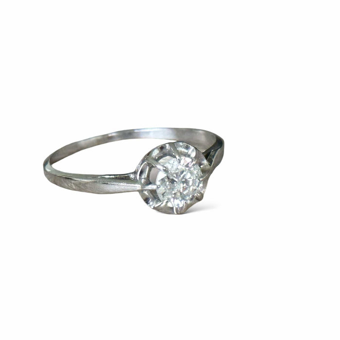 Solitaire or blanc diamant 0,50