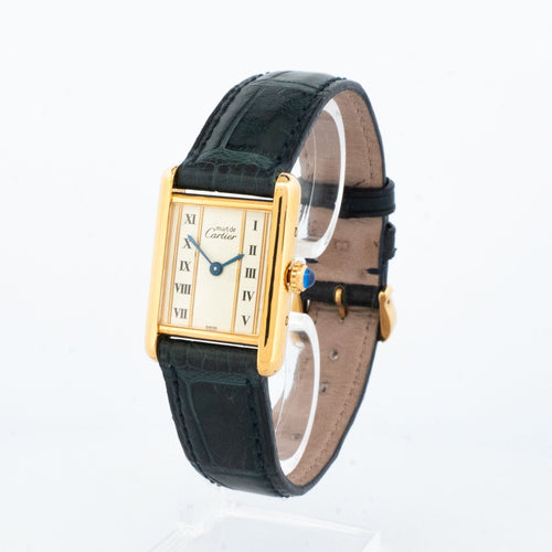 Montre Cartier - Montre Tank Must Ivory column dial en vermeil 58 Facettes