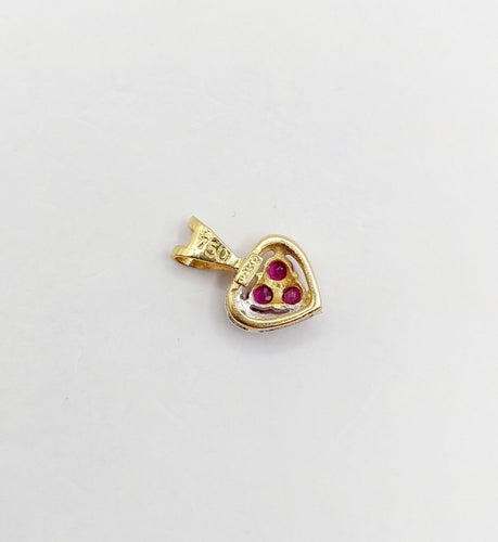 Pendentif Pendentif cœur vintage or 18k rubis et diamants 58 Facettes A05871