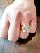 Bague 57.5 Bague Tank Or, Platine, Diamants 58 Facettes