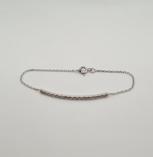 Bracelet Bracelet or blanc serti d’une barrette de diamants 58 Facettes