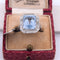 Bague 55 BAGUE EN OR BLANC 18 KT - AIGUE-MARINE ET DIAMANTS - ART DÉCO' 58 Facettes