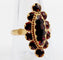 Bague 59.5 Bague marquise antique or jaune, grenats sur paillons 58 Facettes A05966