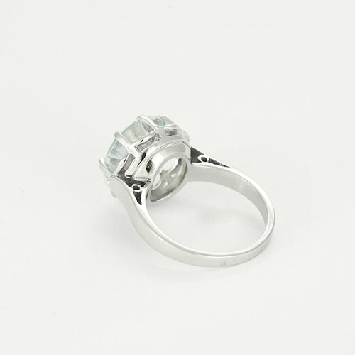 Bague 51 Bague Solitaire en or blanc et aigue-marine 58 Facettes ALB1856