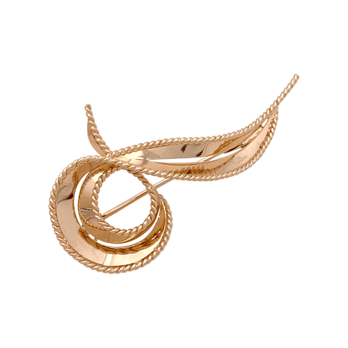 Broche Broche vintage "Volute" or rose. 58 Facettes 34701