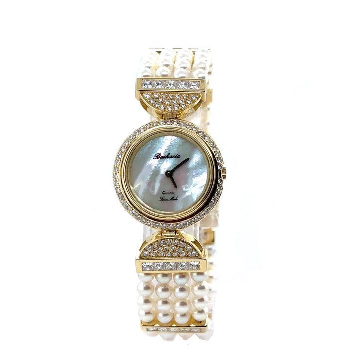 Montre Baskania - Montre femme or jaune - perles de culture et diamants 58 Facettes 1.0000135/4