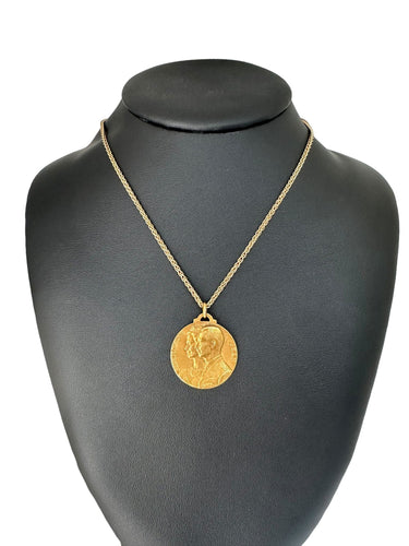 Pendentif Médaille or jaune de René Cliquet Grands-Ducs et Grandes-Duchesses de Luxembourg 58 Facettes