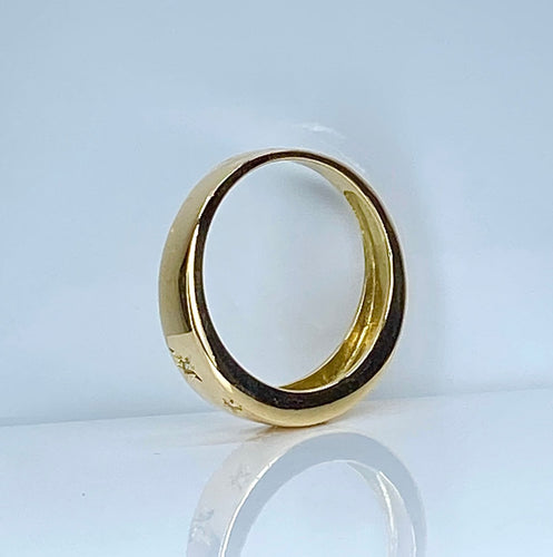 Bague 52 Bague en or jaune 18 carats sertie de 5 diamants 58 Facettes AB562