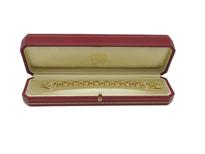 Bracelet bracelet CARTIER panthere 5 rangs diamants 1.58ct 18cm or jaune 18k 40gr 58 Facettes 270499