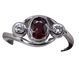 Bague 55 Bague ovale en or blanc rubis et diamants 58 Facettes BA-58