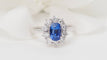 Bague 57 Bague marguerite en platine, tanzanite et diamants 58 Facettes 32520