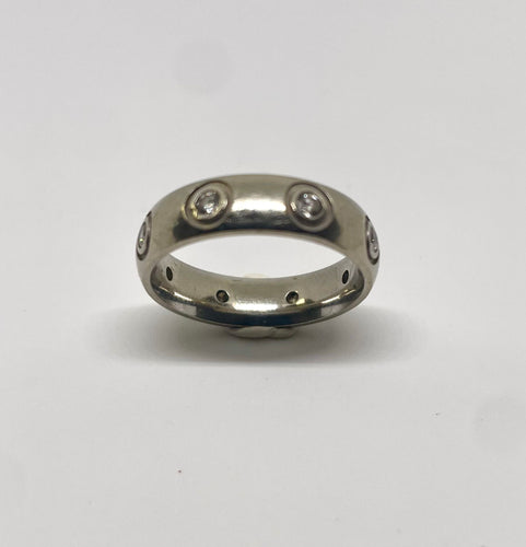 Bague Bague or blanc et diamants 58 Facettes