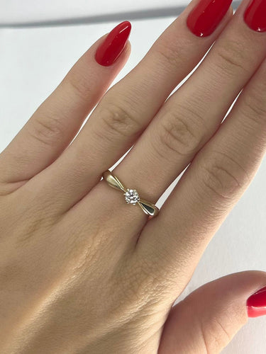 Bague 54 Solitaire or jaune et diamant 0,20 ct 58 Facettes 00066701