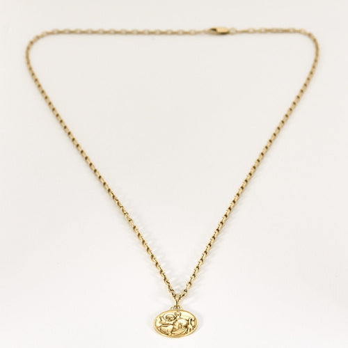 Collier Chaîne en or jaune et médaille augis 58 Facettes LAN1420