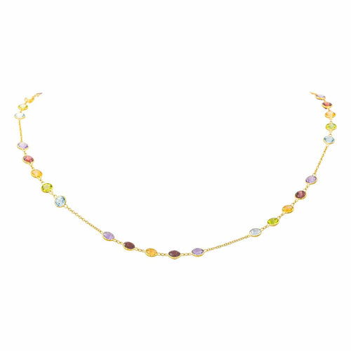 Collier Collier Or jaune Grenat, Topaze, Péridot 58 Facettes 3885006CN