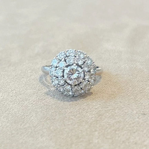 Bague 51 Bague Marguerite en platine et diamants 58 Facettes