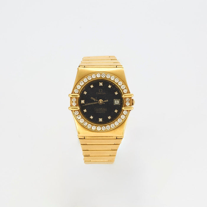 Montre OMEGA - Constellation -  Montre de dame or jaune, onyx et diamants 58 Facettes GU30