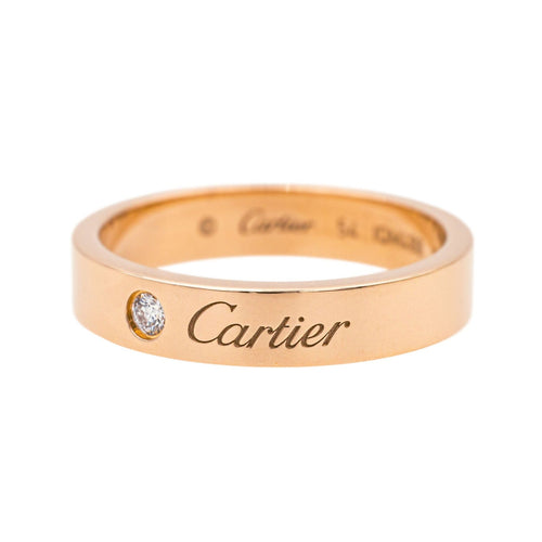 Bague 54 Cartier Bague Alliance C de Cartier Or rose Diamant 58 Facettes 4098664RV