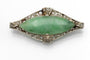 Art Déco white gold brooch with jade and diamonds, circa 1925 58 Facettes 10749