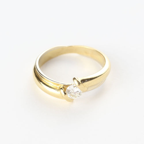 Bague 55 Solitaire en or jaune avec diamant 58 Facettes 129068-I