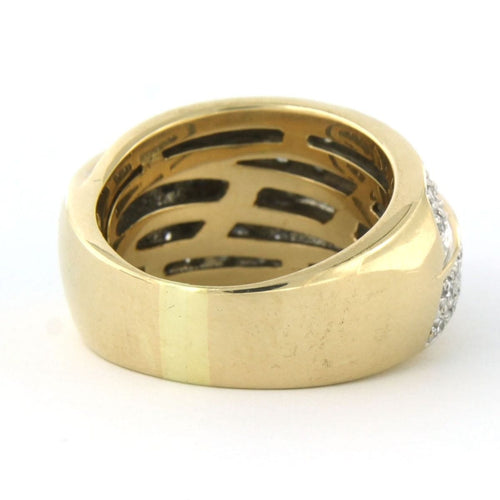 Bague 54 Bague en or bicolore avec diamants taille brillant jusqu'à 1,00 ct 58 Facettes