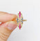 Bague 56 Bague marquise art deco or rose 18k diamant taille ancienne, diamants tailles roses, rubis et saphirs (circa 1920) 58 Facettes A05470