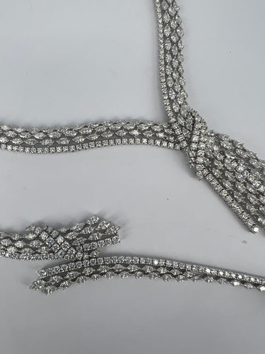 Collier Ensemble collier et bracelet en or blanc et diamants haut de gamme 58 Facettes N-136