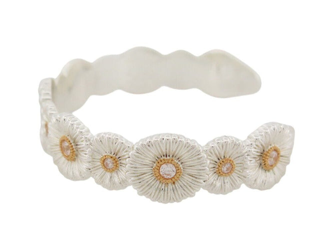 Bracelet bracelet BUCCELLATI manchette blossoms marguerite argent daisy 58 Facettes 269492