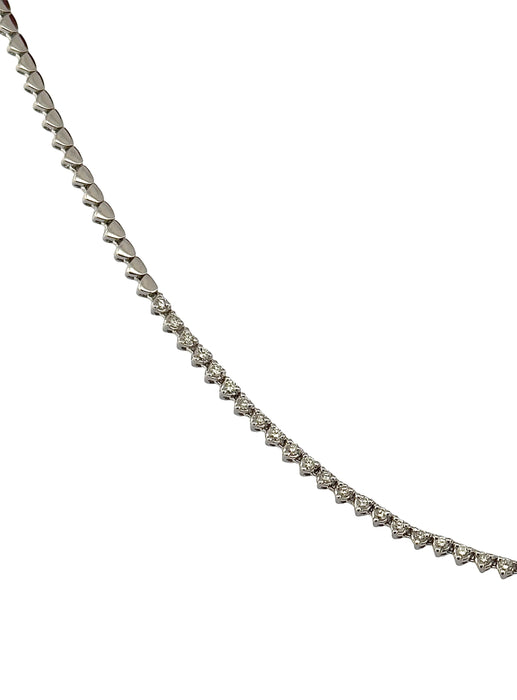 Collier rivière de diamants or blanc