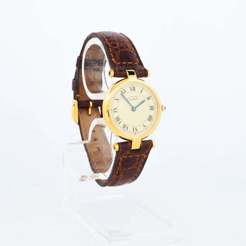 Montre Cartier - Montre Must Vendôme cadran lemon chiffres romains en vermeil 58 Facettes