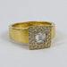 Ring 52.5 Gold Ring with Central Diamond 58 Facettes 20400000817