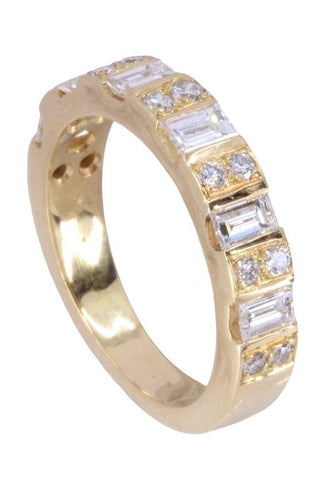Bague 53.5 DEMI ALLIANCE DIAMANTS 1.33ct 58 Facettes 087621