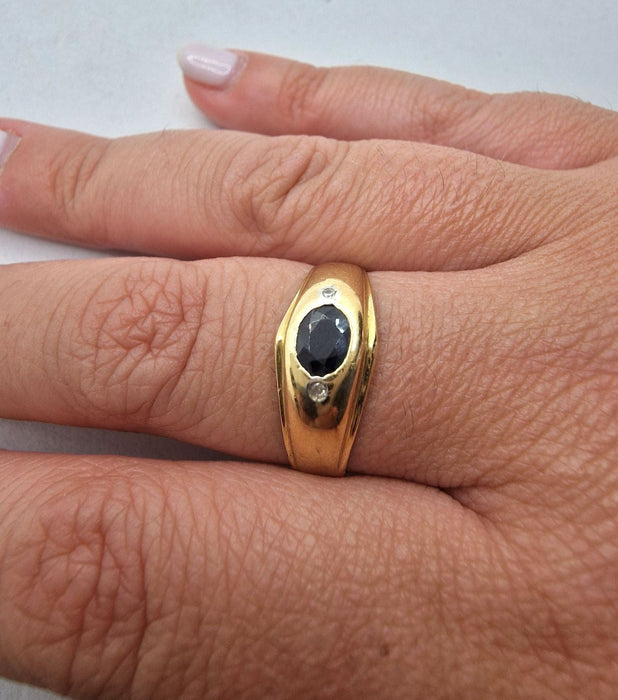 Bague 60 Bague vintage en or jaune avec saphir 58 Facettes