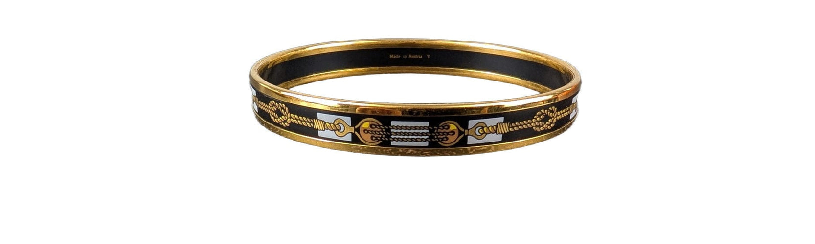 Hermès - Jonc Email et Plaqué Or 58 Facettes