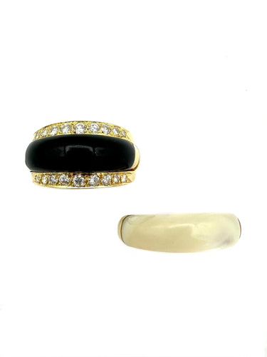 Bague 53 VAN CLEEF & ARPELS. Collection "Arlequine", bague vintage or, diamants, onyx ou nacre 58 Facettes