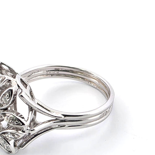 Anello en or blanc 18k et diamants