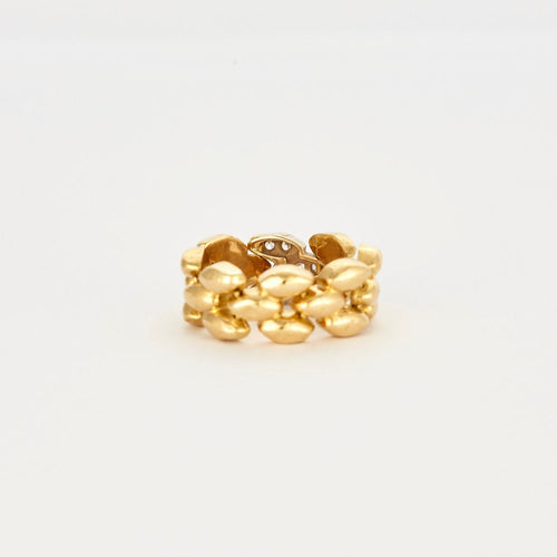 Bague 52 Bague en or 18k maille gourmette diamants 58 Facettes M8695