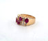 Bague vintage en or jaune 18 carats avec rubis et diamants