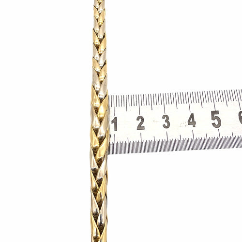 Collier Collier maille palmier en chute or deux tons 58 Facettes