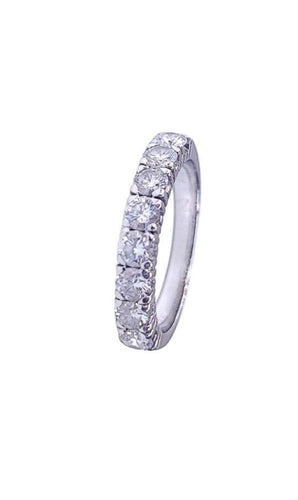 Bague 54 Bague demi-alliance sertie de diamants en or blanc 18k 58 Facettes Al.Demi.B.1ct.DV